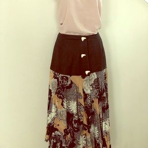 Black and color full length skirt